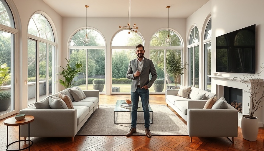 Modern living room in Carmel Pebble Beach custom home with large windows.