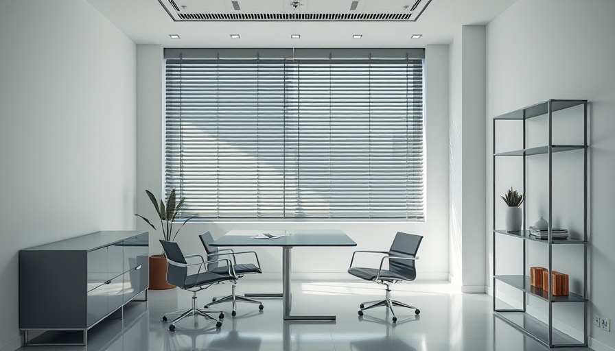 Modern office with Venetian blinds comeback, sleek decor