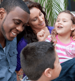 happy family of kids and their guardianship