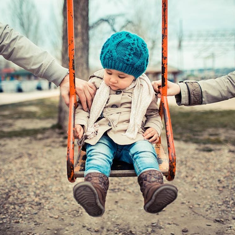 Young child on swing