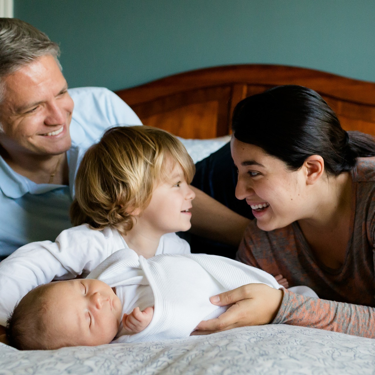 Happy family playing together