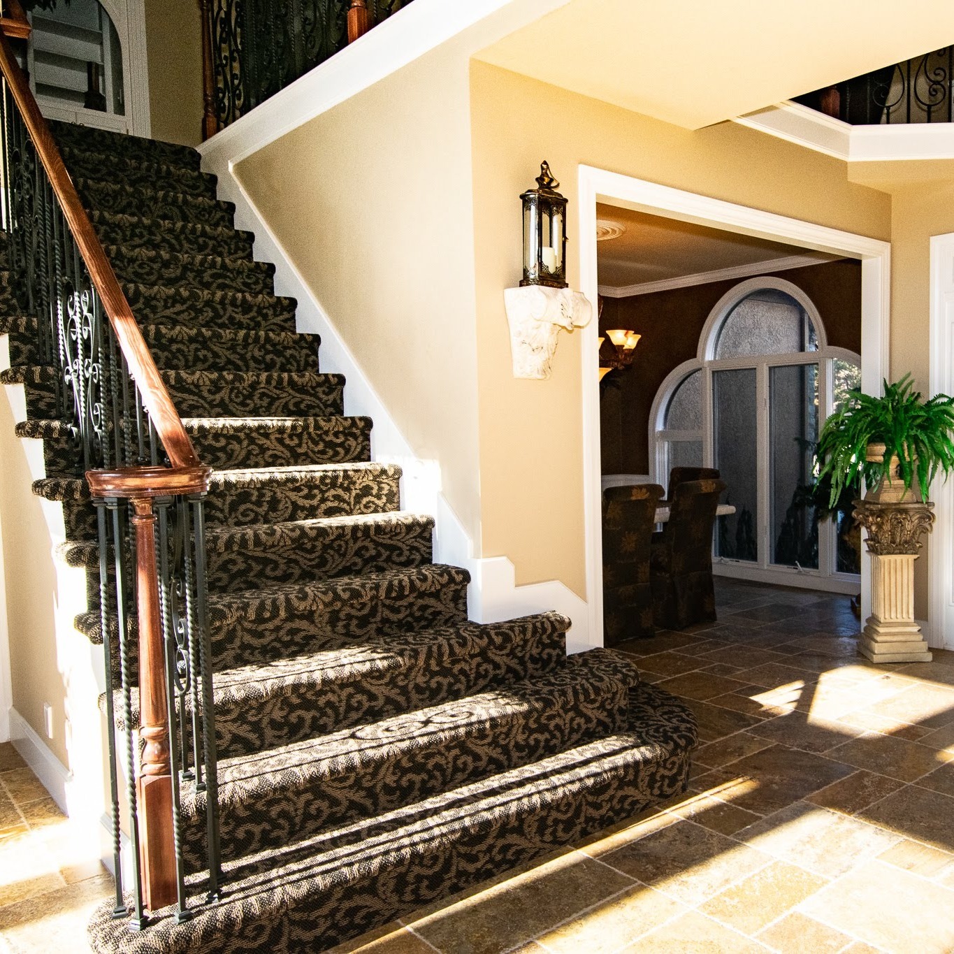 Gorgeous Staircase with Patterned stairs