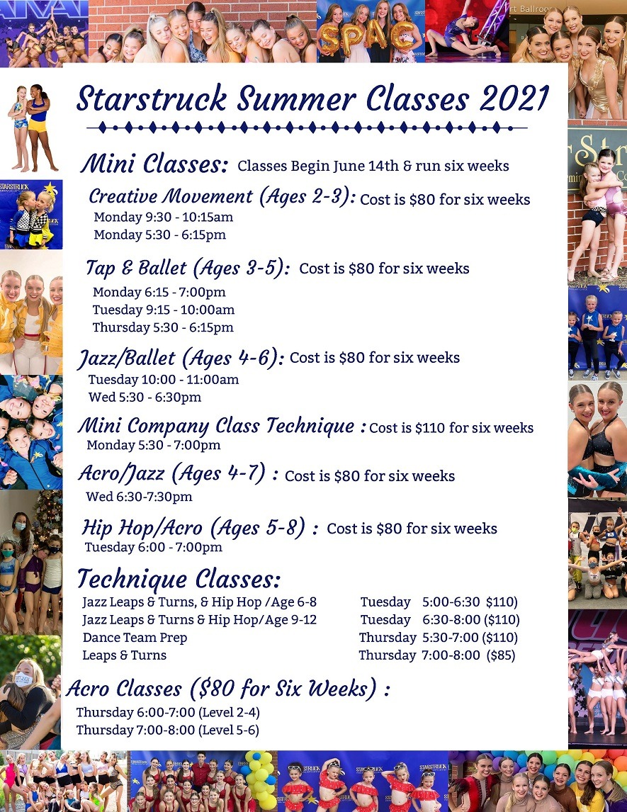 Starstruck Summer Classes 2021