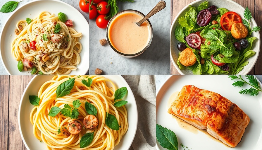 Collage of vibrant gluten free meal plan dishes.