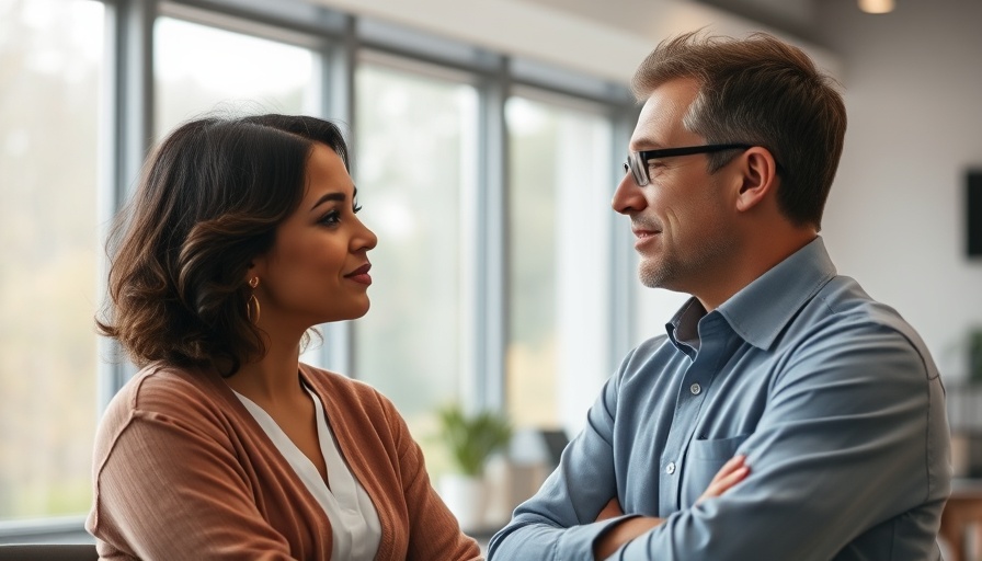 Mental health professional listening to a client in a cozy office.