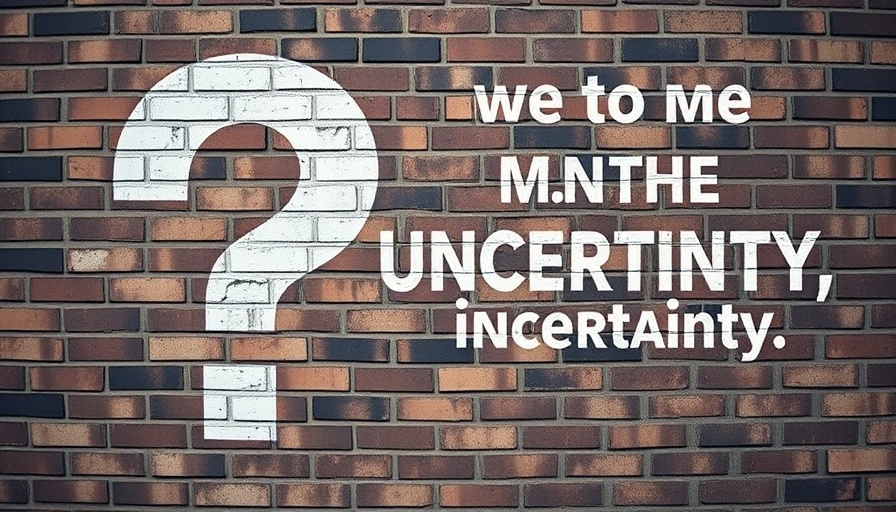 Managing uncertainty with a question mark on brick wall.