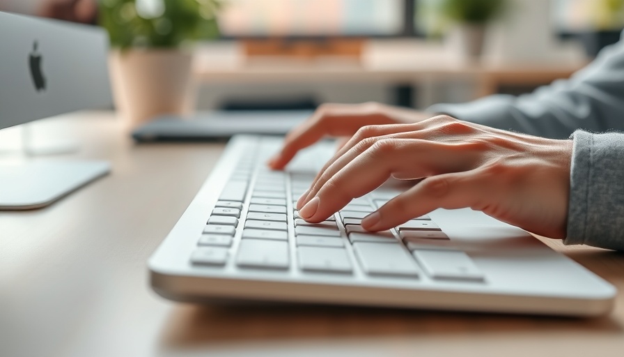 Hands typing on white keyboard in bright office, TICO Registrant Toolkit Resources.