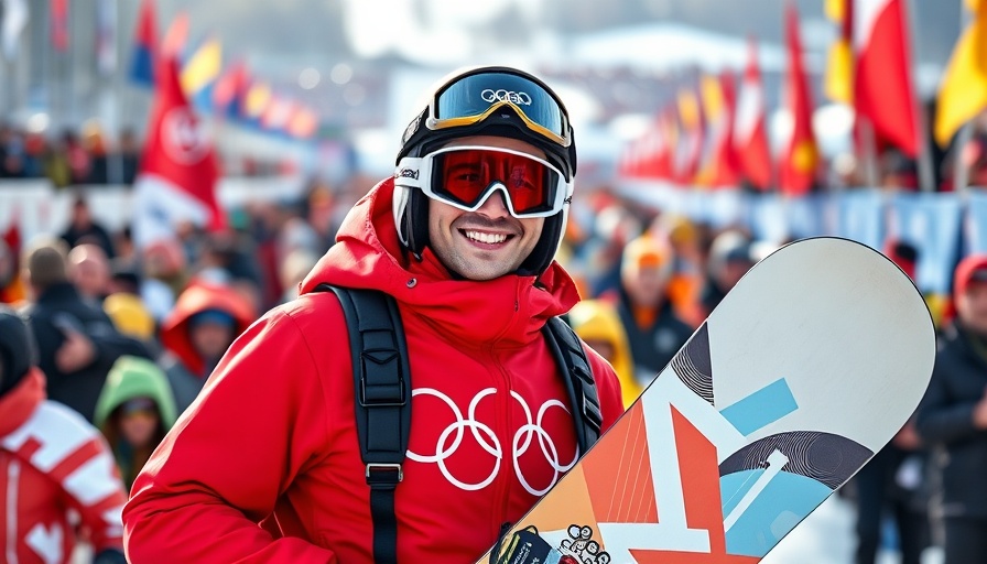 Eliot Grondin at snowboarding event for snowboard cross gold