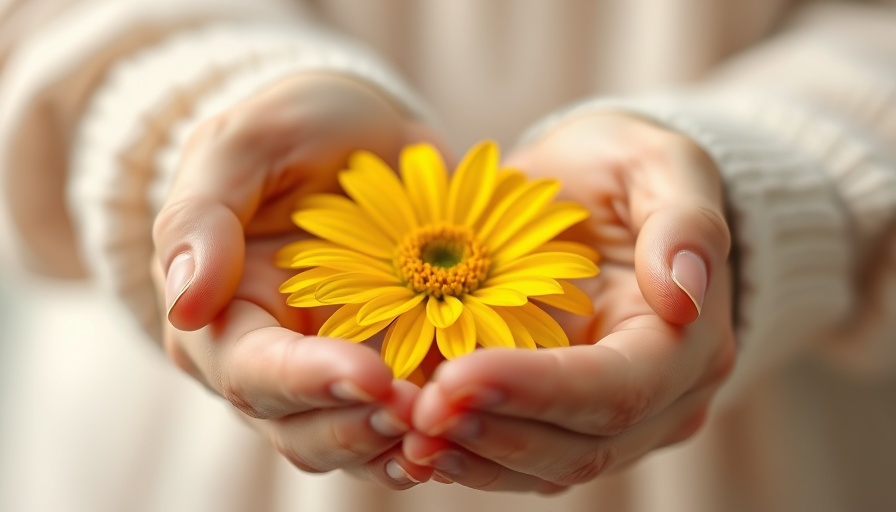 Hands gently holding a yellow flower, symbolizing respect in marriage.