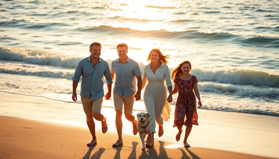 Joyful family beach walk at sunset, Make Every Day a Special Day.
