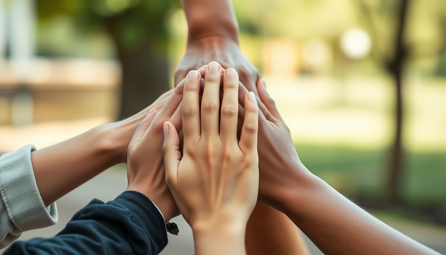 Art of Relationships depicted by hands joined in unity.
