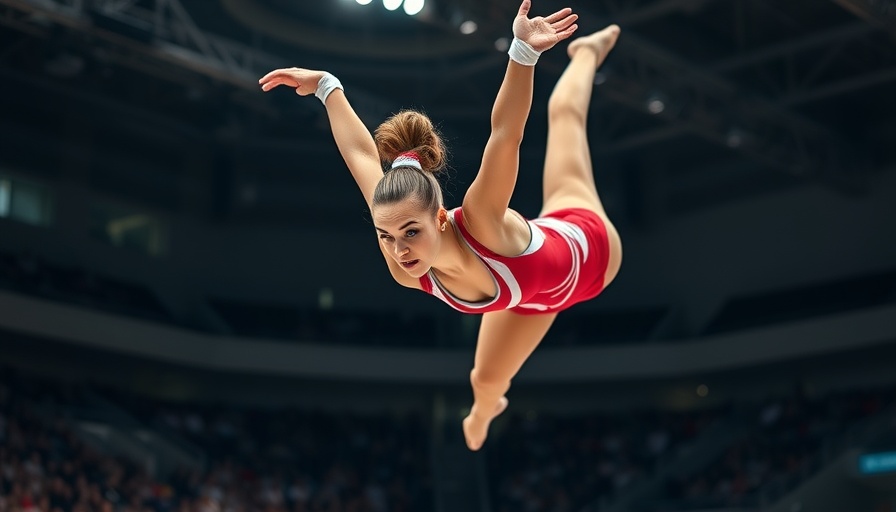 Sophiane Methot performing a trampoline routine.