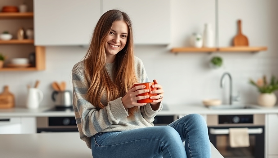 Radhi Devlukia enjoying her morning routine in the kitchen.