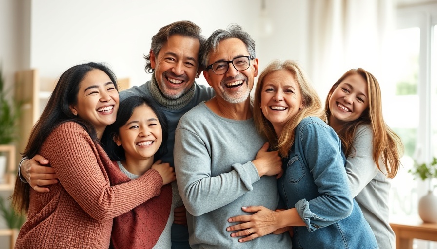 NEST Philosophy for Family Support: Joyful family embracing and smiling.