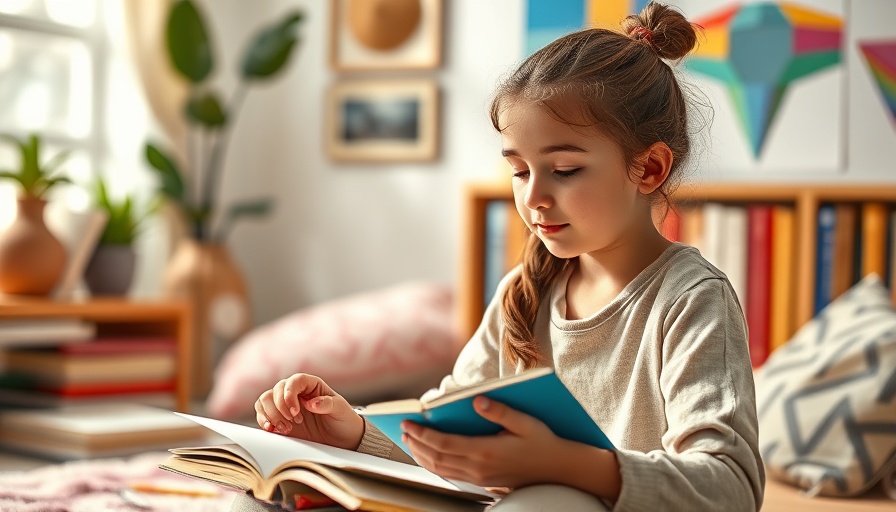 Focused child practicing mindfulness techniques in a colorful room.