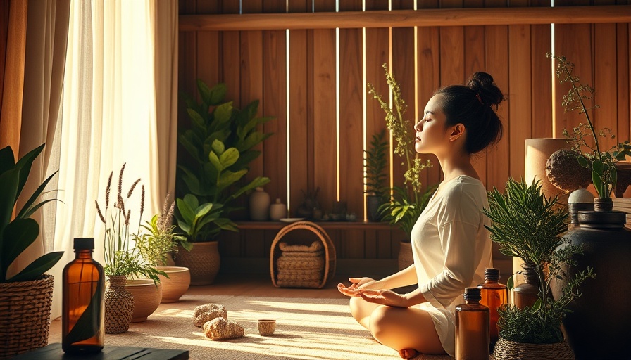 Serene spa setting with woman meditating, emphasizes the health benefits of naturopathic medicine.