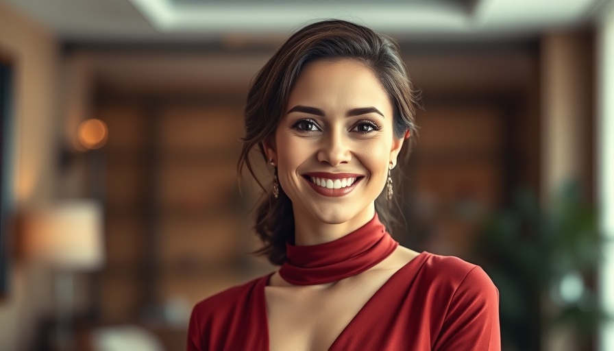 Smiling woman in elegant attire, Emerald Cruises yacht experience.