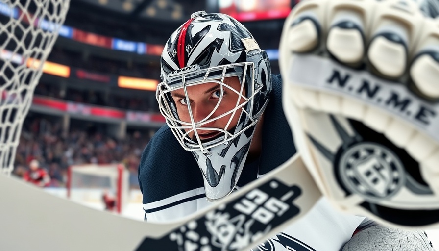 Stuart Skinner NHL Shutout: Hockey goalie making a save on ice.