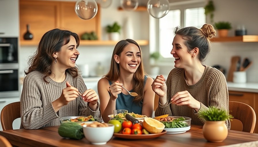 Two women enjoying carbs, cheerful kitchen atmosphere.