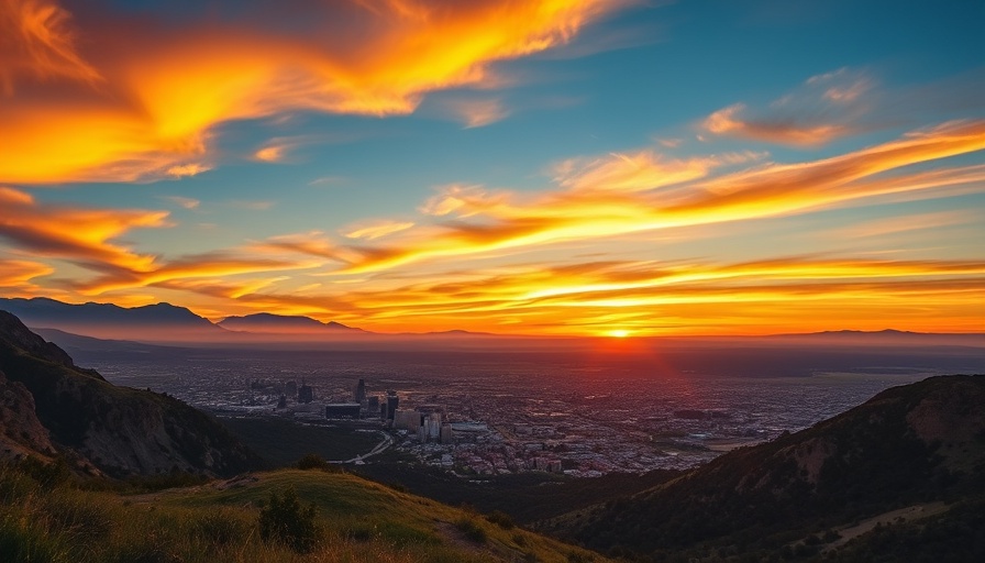 Breathtaking view of Salt Lake City hiking trails at sunset.