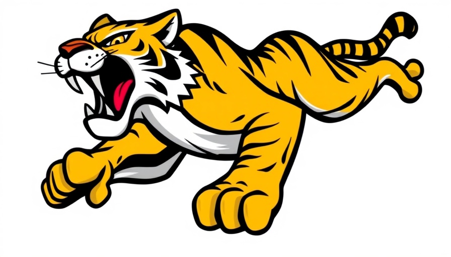 Roaring tiger mascot logo for CFL, bold design.