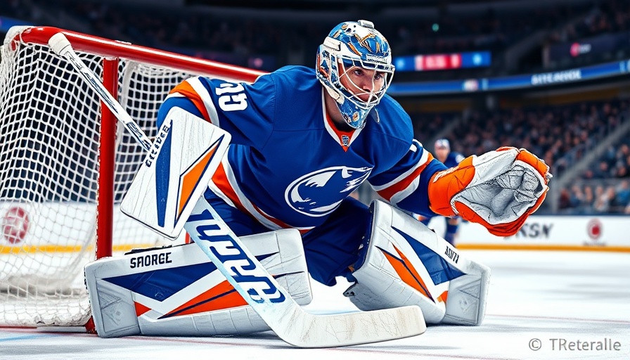 Stuart Skinner in NHL playoff shutout action on ice.