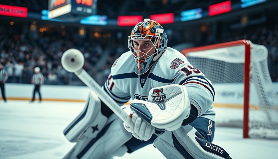 Stuart Skinner making a save during third NHL playoff shutout.