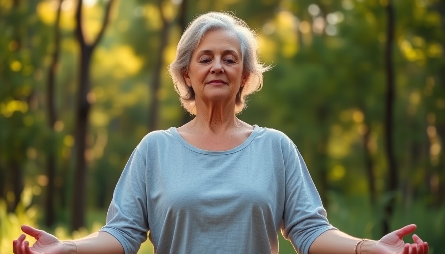 Woman meditating in nature to manage chronic pain with serenity.