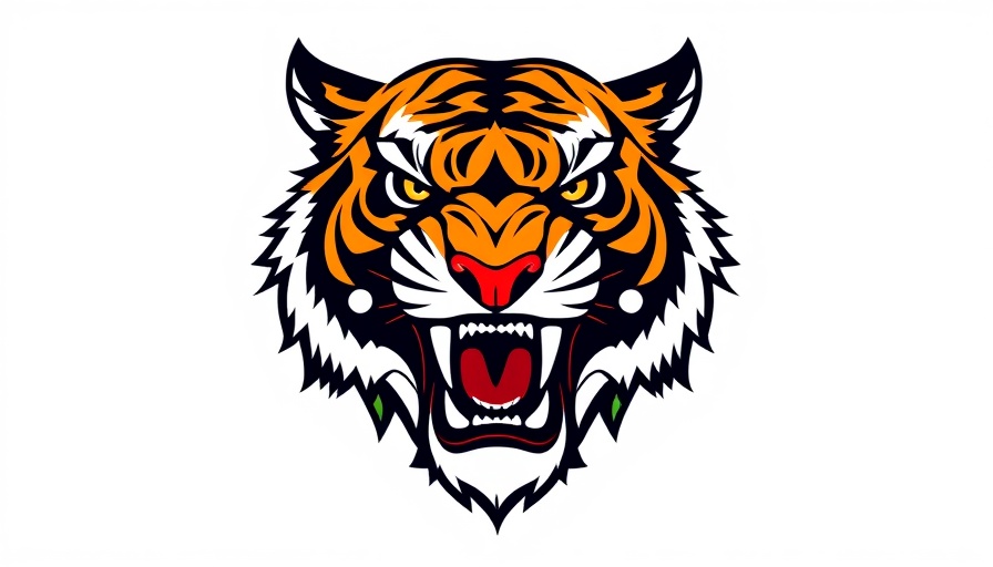 Medicine Hat Tigers logo, fierce roaring tiger graphic.