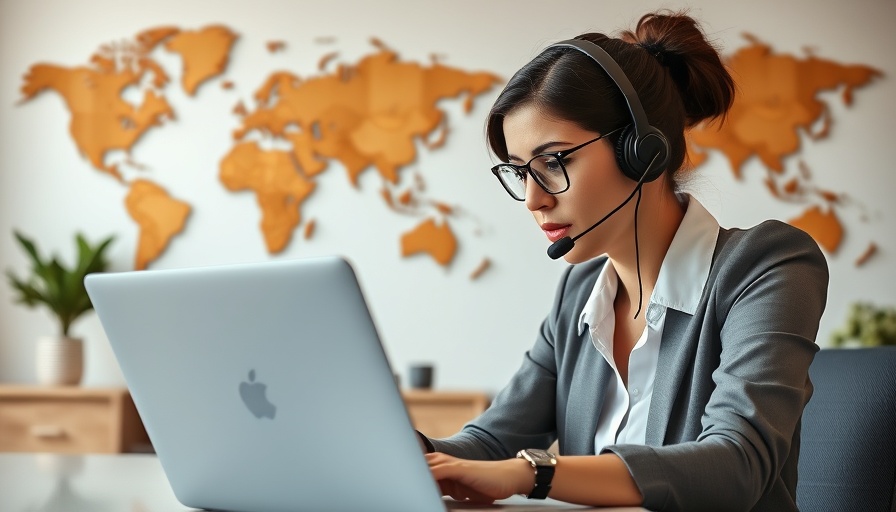 Businesswoman in video call for Home-Based Travel Agents Conference.