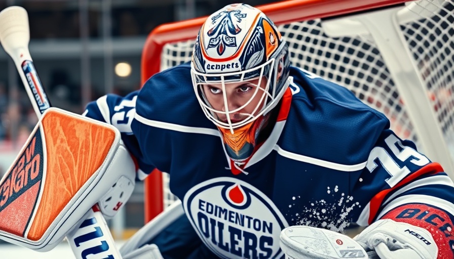 Stuart Skinner ties Oilers record for most shutouts in a playoff season, making a save on the ice.