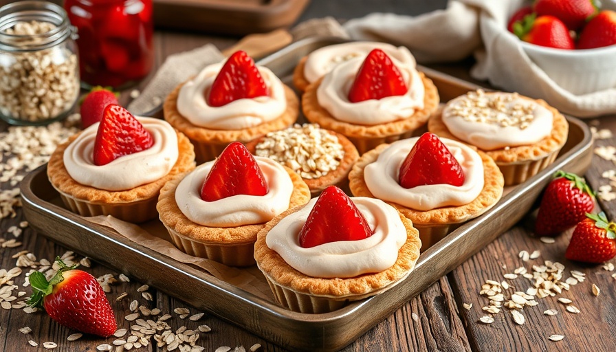 Rustic strawberry oatmeal cream pies with jam and oats