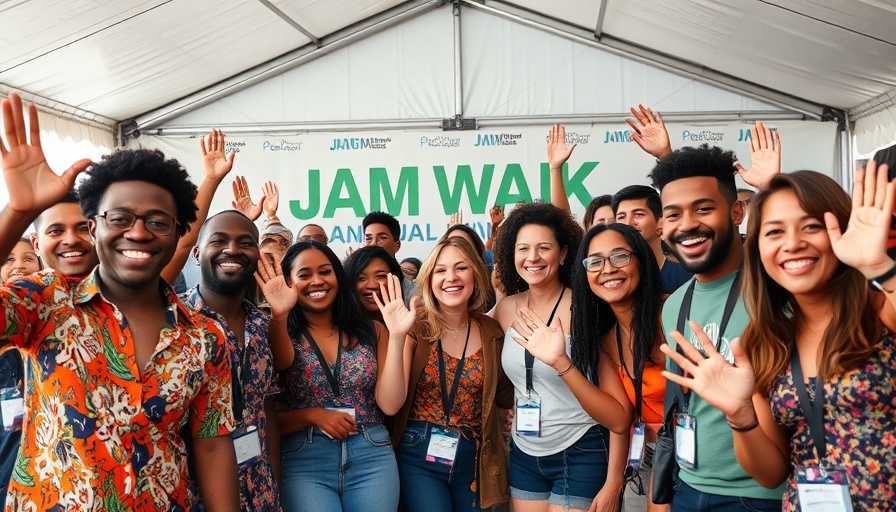 Group enjoying Jam-Walk annual event indoors.