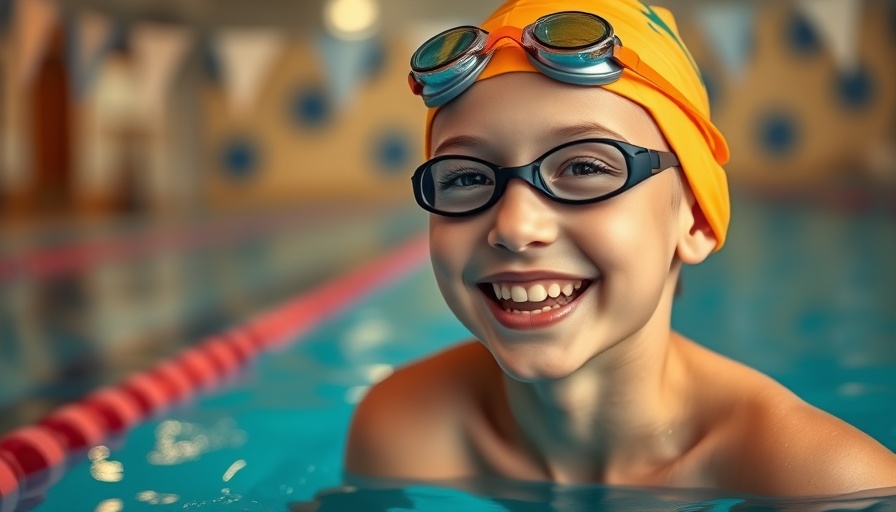 Young swimmer in a yellow swim cap smiling, Summer McIntosh world record 400 metre freestyle.