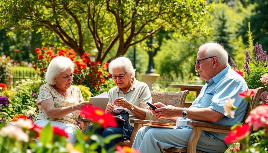Seniors enjoying comfortable living in Georgia community garden.