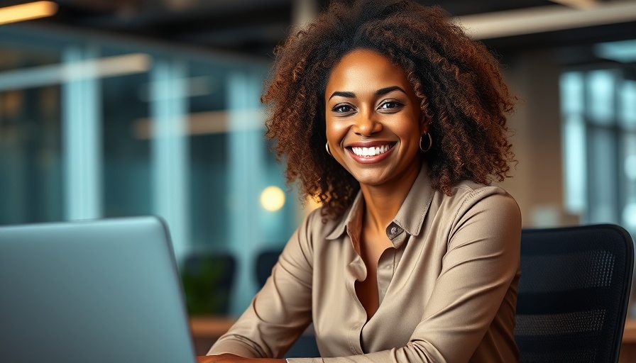 Blonde woman in office, representing strong interest from Canada.