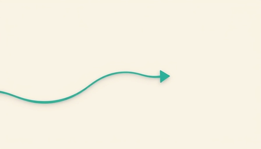 Smooth teal line representing transition on beige background