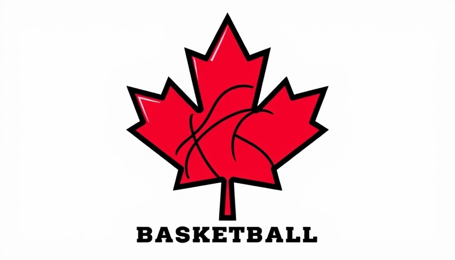 Canada Basketball logo with maple leaf and basketball design.
