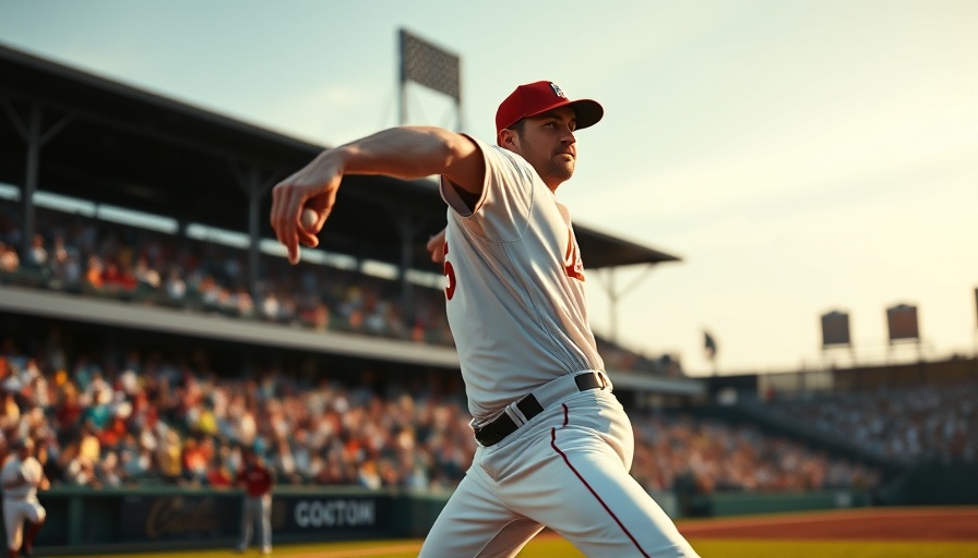 Baseball pitcher executing a quality start in vibrant uniform.