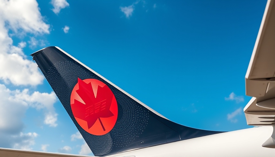 Air Canada airplane tail with maple leaf, symbolizing nonstop flights to Lima.
