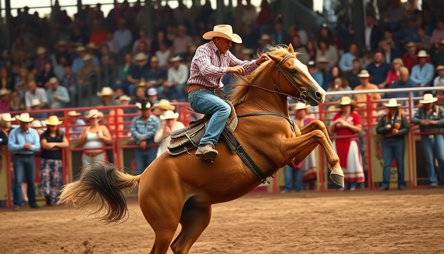 Calgary Stampede 2025 results: Rodeo action shot with cowboy riding a horse.