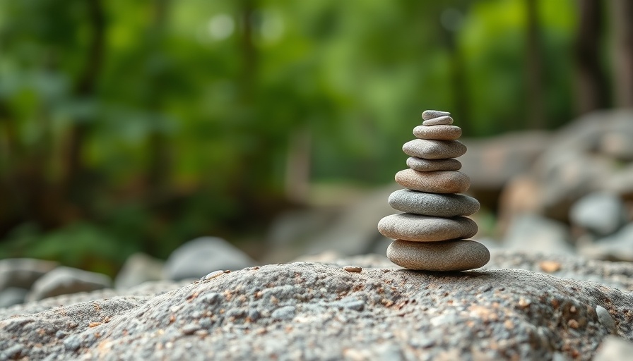 Stacked stones symbolizing Nine Attitudes of Mindfulness.