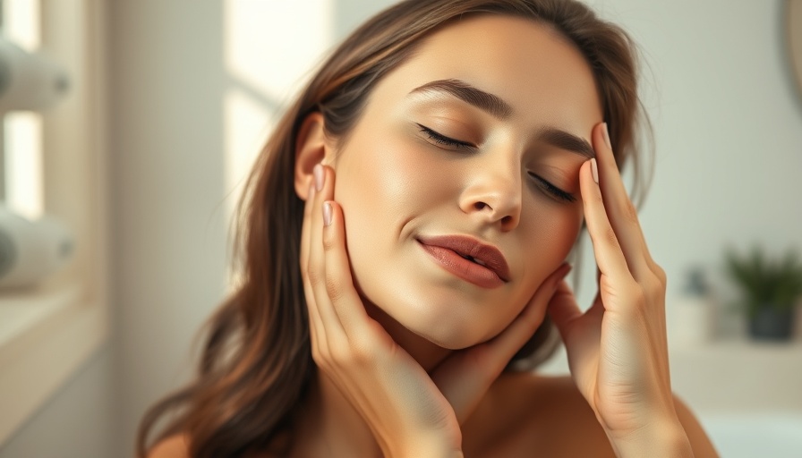Save or Splurge on Skincare: Woman in serene bathroom massaging face.