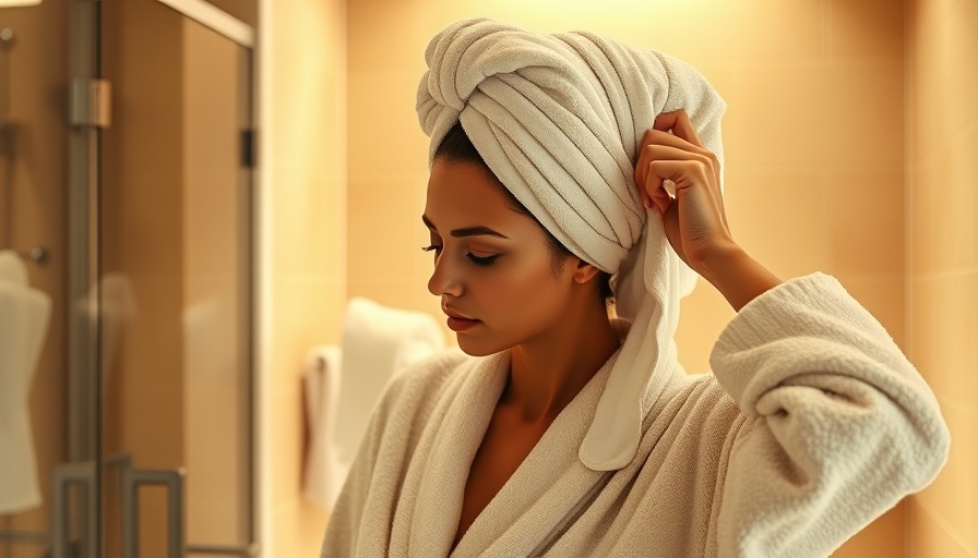 Cozy bathroom towel ritual, perfect desert island beauty moment.