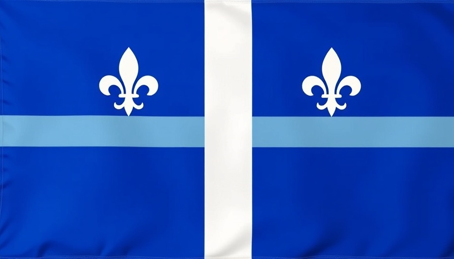 Quebec flag with fleur-de-lis, representing Canada.