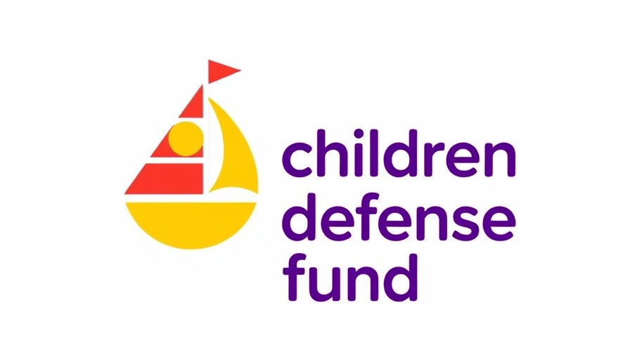 Colorful minimalist Children's Defense Fund logo with geometric shapes