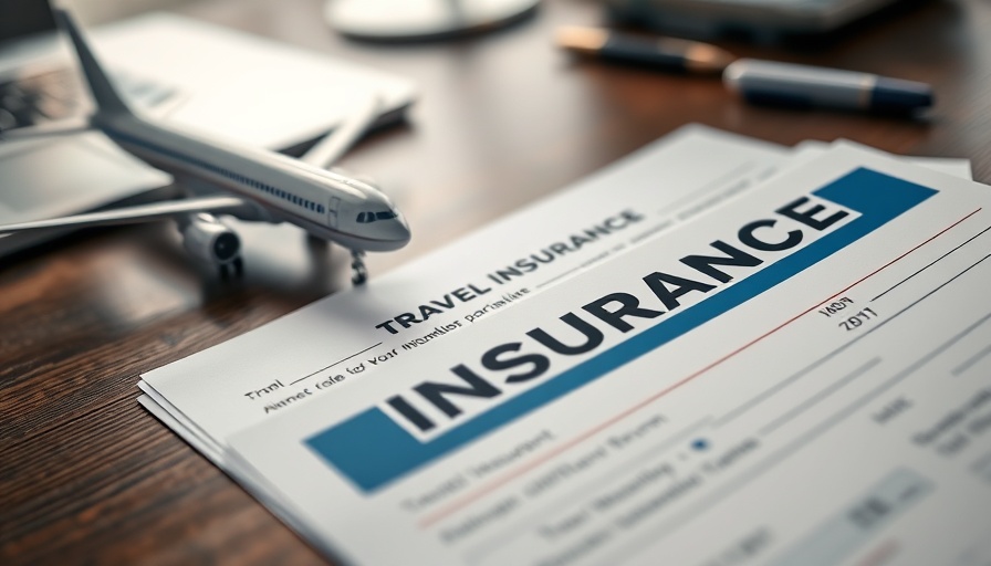 Client authorization forms with travel insurance, boarding passes, and model airplane.