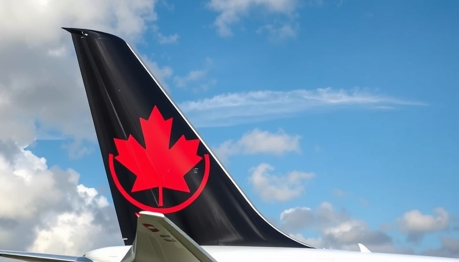 Air Canada logo on airplane tail against blue sky, representing flight attendants' vote.