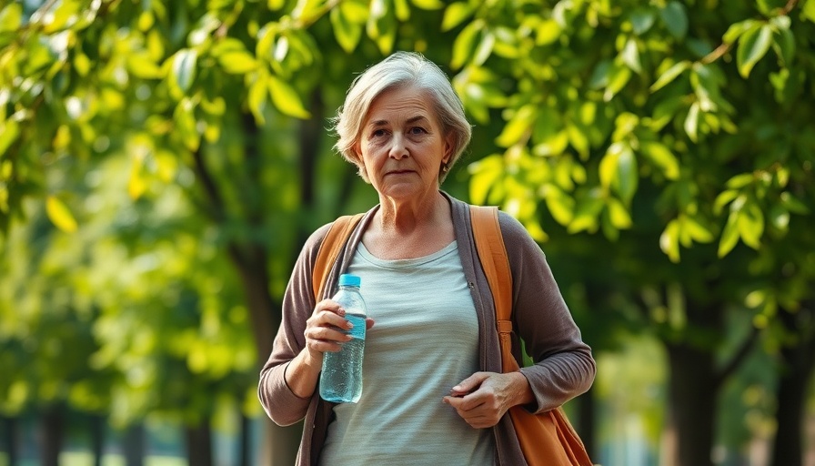 Middle-aged woman developing self-discipline by walking in a park