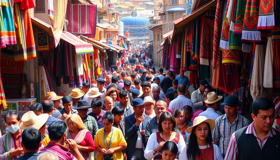 Intrepid Travel Peru: Lively Peruvian marketplace with colorful textiles.